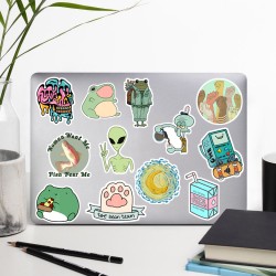 Vsco Yeşil Temalı Motivasyon Ajanda Çıkartma Laptop Valiz Tablet Notebook Etiket Sticker Seti P1