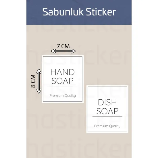 Yıkanabilir 2 Adet Hand Dish Soap Sıvı El Sabun Şişe Sticker Etiket P2