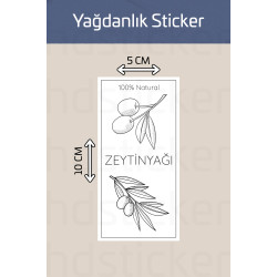 Yıkanabilir 2 Adet Yağdanlık Yağlık Zeytinyağı Ayçiçek Yağı Şişe Sticker Etiket P1