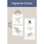 Yıkanabilir 2 Adet Yağdanlık Yağlık Zeytinyağı Ayçiçek Yağı Şişe Sticker Etiket P1