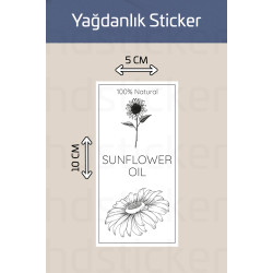 Yıkanabilir 2 Adet Yağdanlık Yağlık Zeytinyağı Ayçiçek Yağı Şişe Sticker Etiket P2