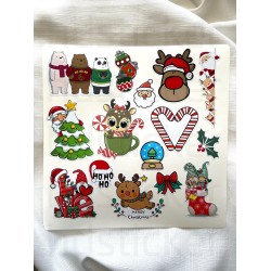 Yılbaşı Yeni Yıl Temalı Sticker Seti Etiket Paket 2