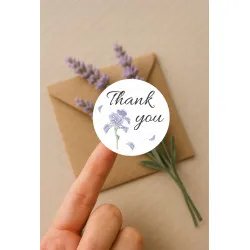 126 Adet Thank You Sticker - 3 cm Yuvarlak Etiket - Hediye Ambalaj Paketleme Etiketi
