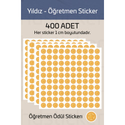 400 Adet Öğretmen - Öğrenci Ödev Yıldız Kontrol Sticker Seti