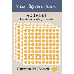 400 Adet Öğretmen - Öğrenci Ödev Yıldız Kontrol Sticker Seti