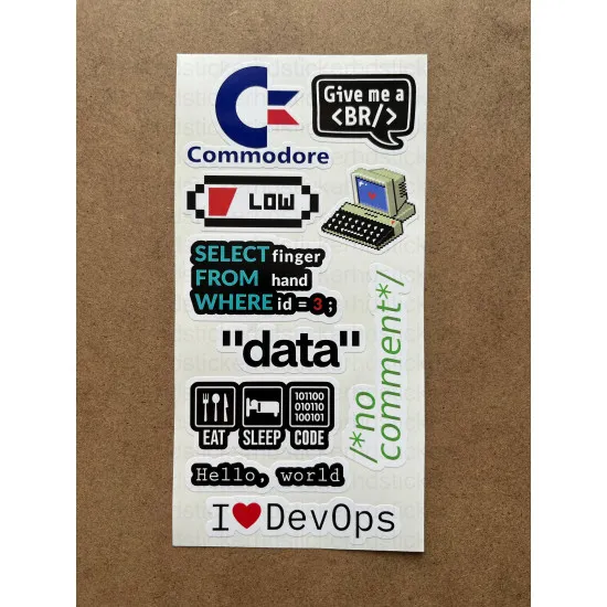 46 Adet Yazılım & Yazılımcı Software Developer Laptop Notebook Tablet Etiket Sticker Set P54