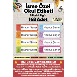 İsme Özel Okul Etiketi Kalem Defter Etiketi Özel İsim Yazılabilen Sticker Etiket 168 Adet P18 İsme Özel Okul Etiketi Kalem Defter Etiketi Özel İsim Yazılabilen Sticker Etiket 168 Adet P18