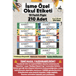 İsme Özel Okul Etiketi Kalem Defter Etiketi Özel İsim Yazılabilen Sticker Etiket 210 Adet P20 İsme Özel Okul Etiketi Kalem Defter Etiketi Özel İsim Yazılabilen Sticker Etiket 210 Adet P20