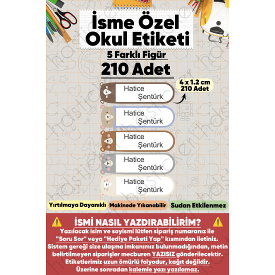 İsme Özel Okul Etiketi Kalem Defter Etiketi Özel İsim Yazılabilen Sticker Etiket 210 Adet P23 İsme Özel Okul Etiketi Kalem Defter Etiketi Özel İsim Yazılabilen Sticker Etiket 210 Adet P23
