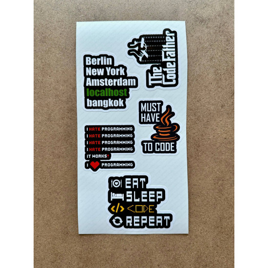 Yazılım & Yazılımcı Software Developer Laptop Notebook Tablet Etiket Sticker Set P41